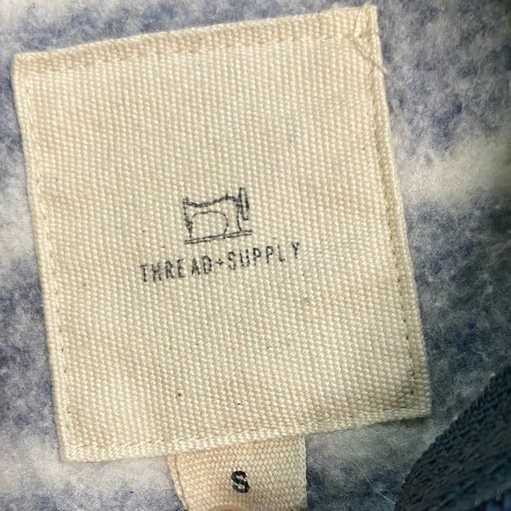 Thread & Supply Blue and White Striped Quarter Zip along Sleeve Pullover - Picture 4 of 6